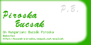 piroska bucsak business card