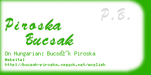 piroska bucsak business card